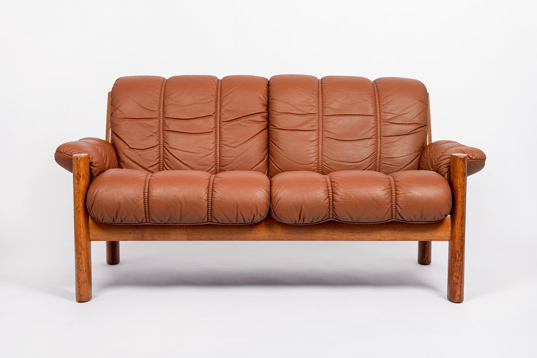 Mid Century Norwegian Brown Leather Sofa by Ekornes, 1970s