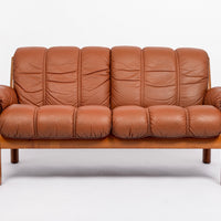 Mid Century Norwegian Brown Leather Sofa by Ekornes, 1970s