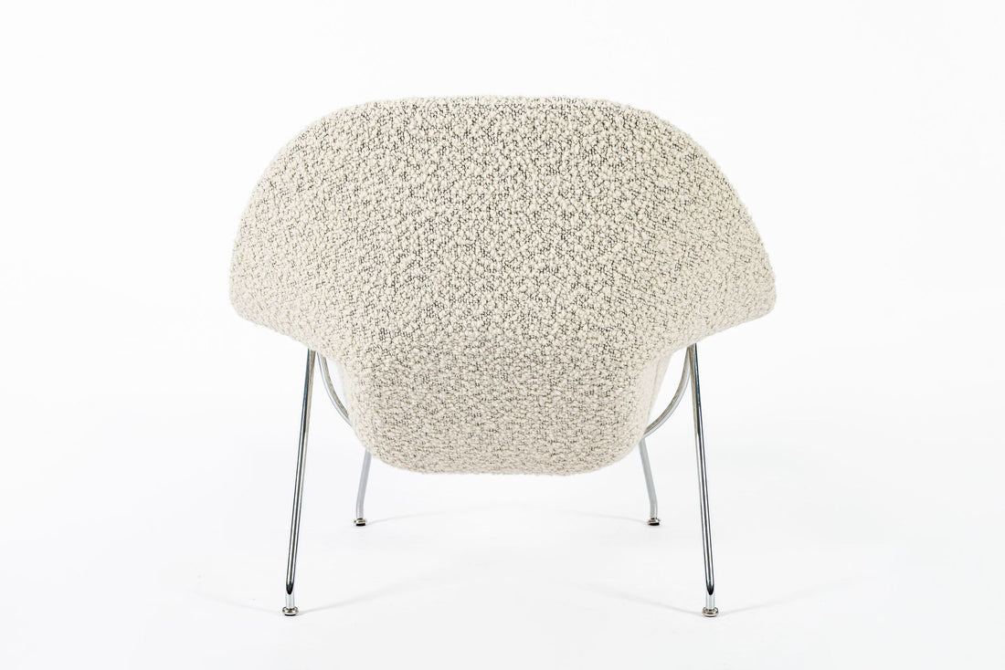 Early Restored Mid Century Ivory Wool Womb Chair by Saarinen for Knoll, Multiples/Custom Avail