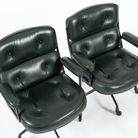 Time Life Green Leather Office Chairs by Eames for Herman Miller, 1996 Set of 4