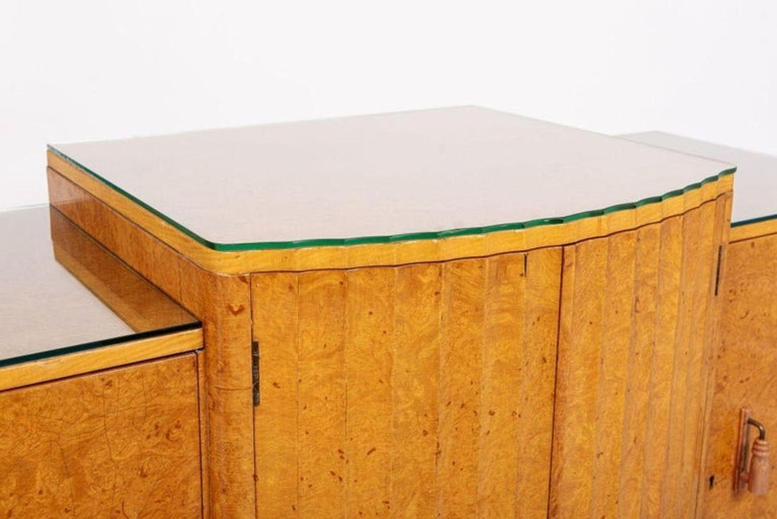 Exceptional Antique Art Deco Maple Wood Bar Cabinet or Sideboard 1930s