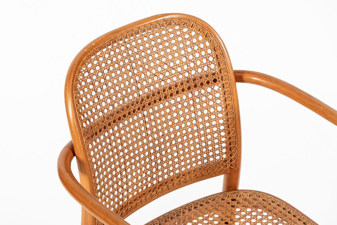 Vintage Bent Wood & Wicker Cafe Chairs by Josef Hoffman for Ligna