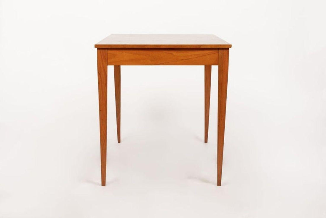 Antique French Art Deco Cherry Wood Writing Desk Table by Jacques Quinet