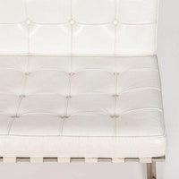 Mid Century White Barcelona Chairs by Mies van der Rohe for Knoll, 1970s