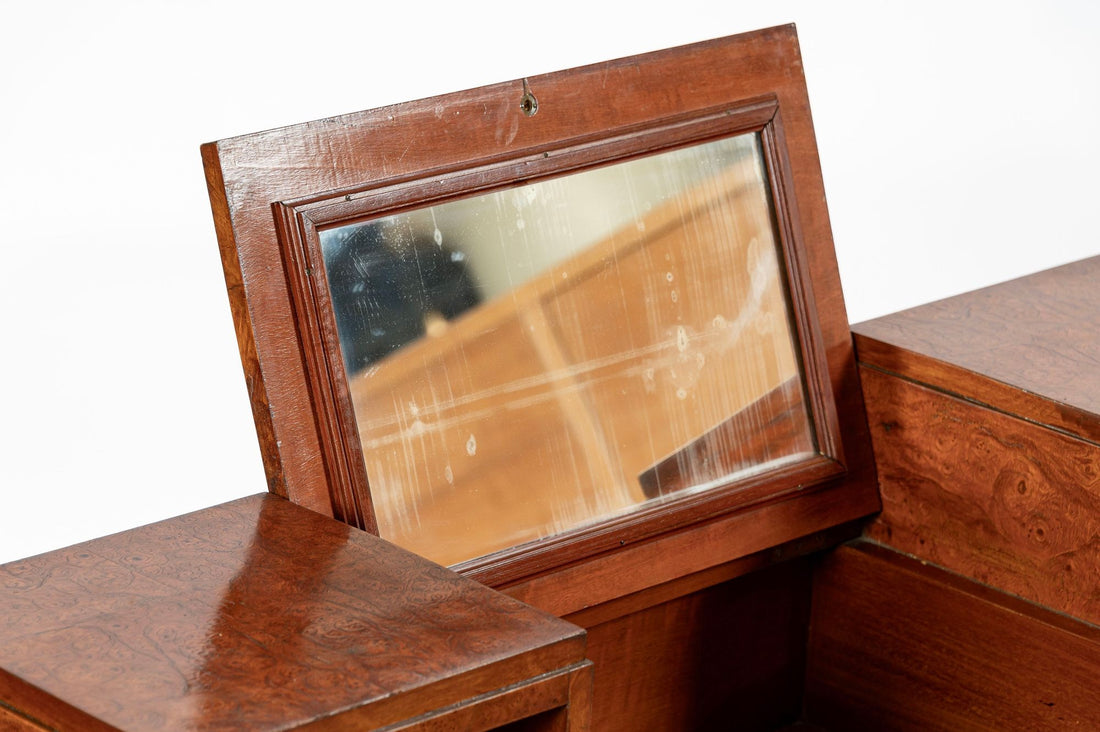 American Art Deco Birdseye Maple Vanity Cabinet or Dressing Table, Circa 1930