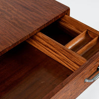 Art Deco Tiger Wood Dresser Cabinet, Vintage Streamline Modern 1940s