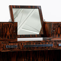 Antique French Art Deco Macassar Ebony Vanity Cabinet by Georges Champion (attr)