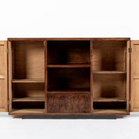 Antique Art Deco Italian Walnut Wood Credenza Cabinet