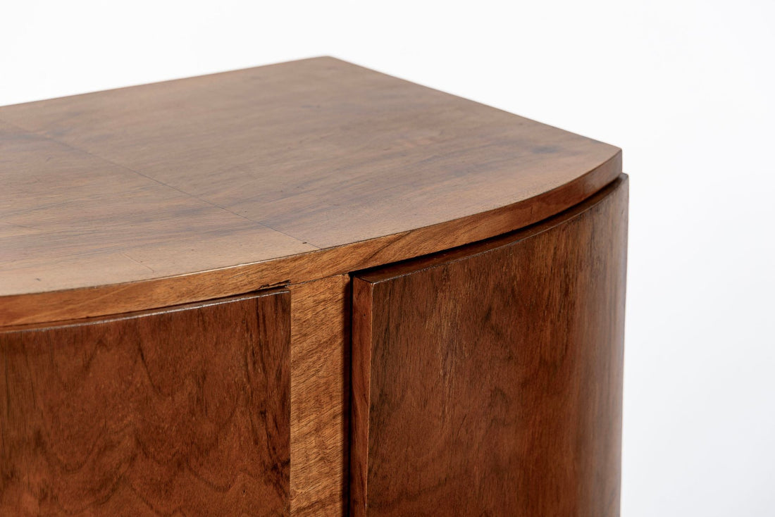 Antique Art Deco Small Burlwood Drinking Cabinet, 1930s