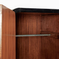 Antique Art Deco Maple Wood Mirrored Armoire Cabinet 1930s