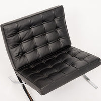 Mid Century Black Barcelona Chair by Mies van der Rohe for Knoll