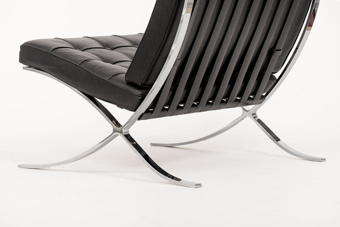 Mid Century Black Barcelona Chair by Mies van der Rohe for Knoll