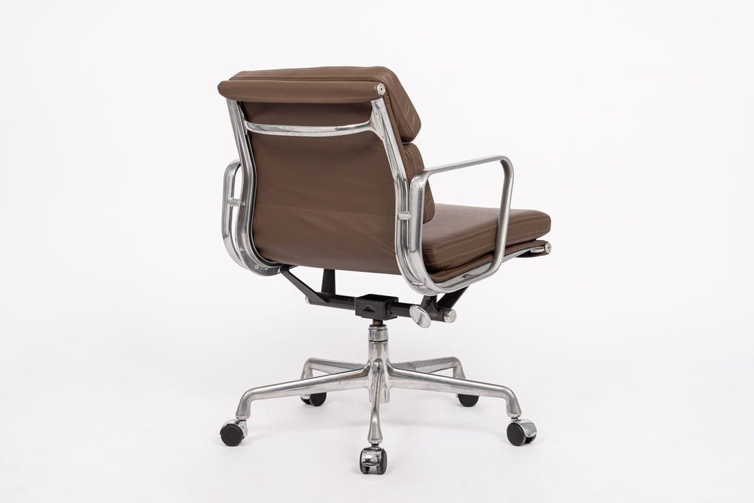 Eames for Herman Miller Brown Leather Office Chair Soft Pad 2000s