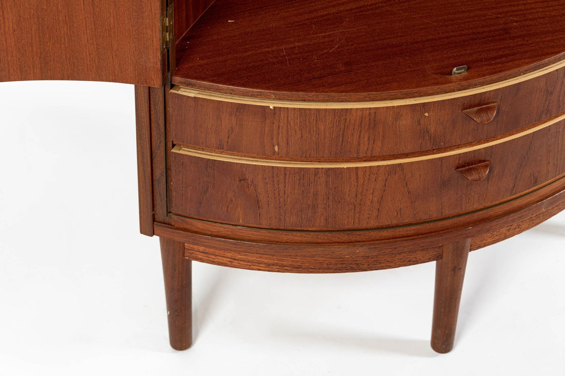 Mid-Century Danish Modern Teak Corner Bar or Storage Cabinet 1960s Selling AS-IS