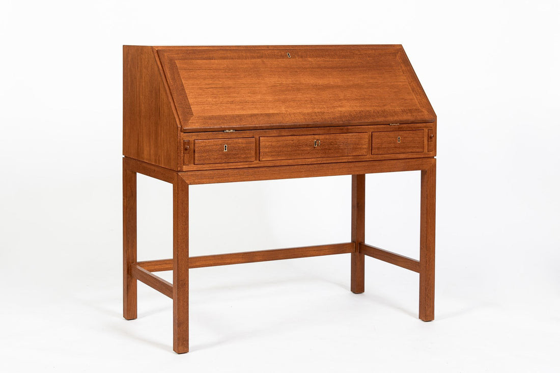 Danish Mid-Century Modern Teak Dropdown Secretary Desk, 1960s