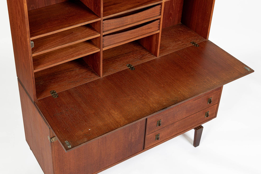 Mid-Century Danish Teak Secretary Desk Bookcase by Peter Løvig Nielsen, 1960s