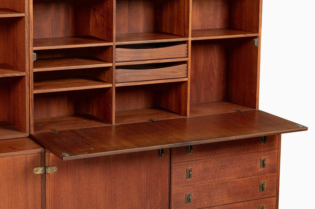 Mid-Century Danish Teak Wall Unit Bookcase by Peter Løvig Nielsen, Pair, 1960s
