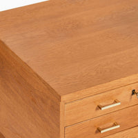 Mid Century Danish Modern Oak Wood Writing Desk 1960s
