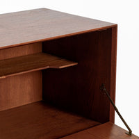 Mid-Century Danish Modern Teak Secretary Desk or Bar Cabinet Made in Denmark 1960s