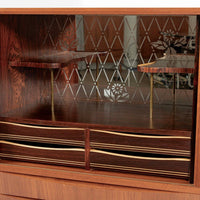 Mid-Century Danish Modern Teak High Sideboard or Bar Cabinet 1960s