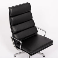 Eames Herman Miller Black Leather Soft Pad Office Lounge Chair