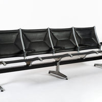 Mid Century Eames for Herman Miller Black Tandem Sling Seating 1990s