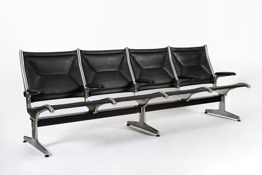 Mid Century Eames for Herman Miller Black Tandem Sling Seating 1990s