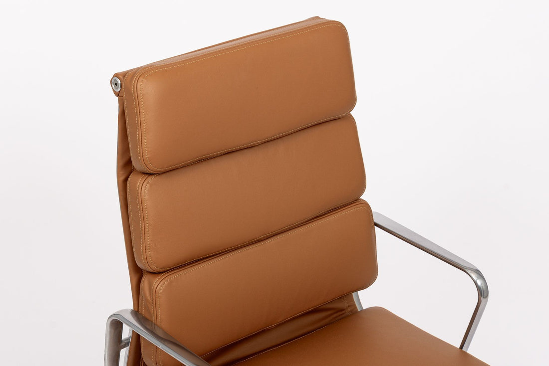 Herman Miller Eames Tall Brown Leather Desk Chair Soft Pad