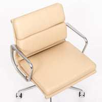 Eames for Herman Miller Cream Leather Office Chair Pair 2000s