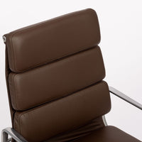 Herman Miller Eames Tall Dark Brown Leather Desk Chair Soft Pad