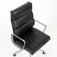 Authentic Eames Herman Miller Tall Black Leather Office Chairs, 2001 - Set of 4