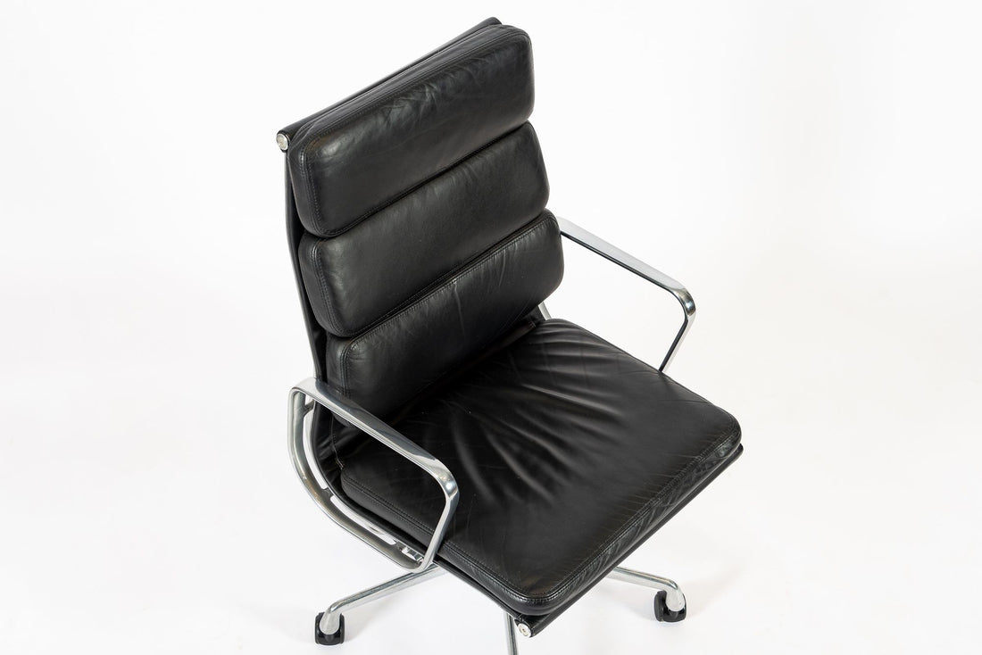 Authentic Eames Herman Miller Tall Black Leather Office Chair 2001