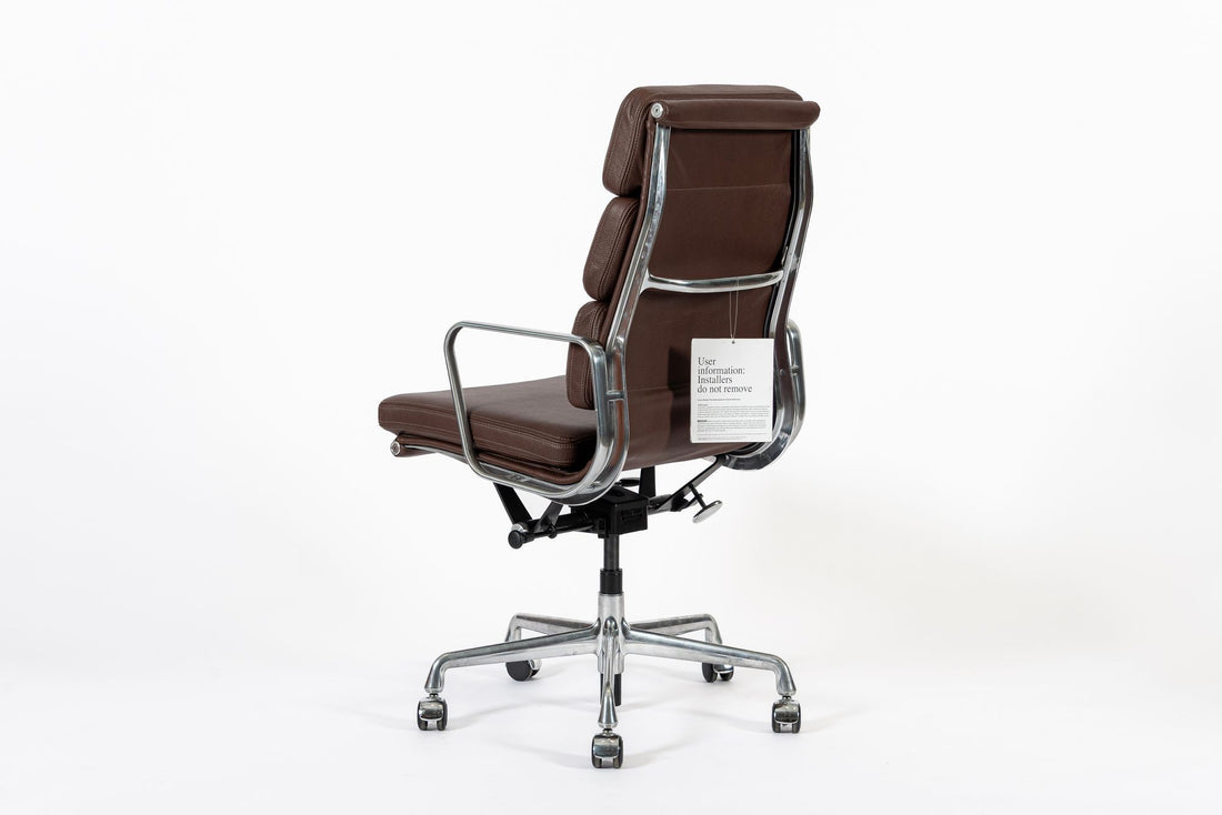 Herman Miller Eames Tall Brown Leather Desk Chair Soft Pad