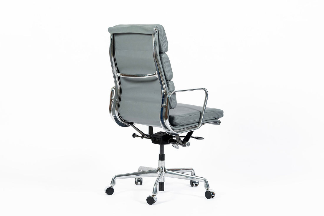 Herman Miller Eames Tall Gray Leather Office Chair Soft Pad