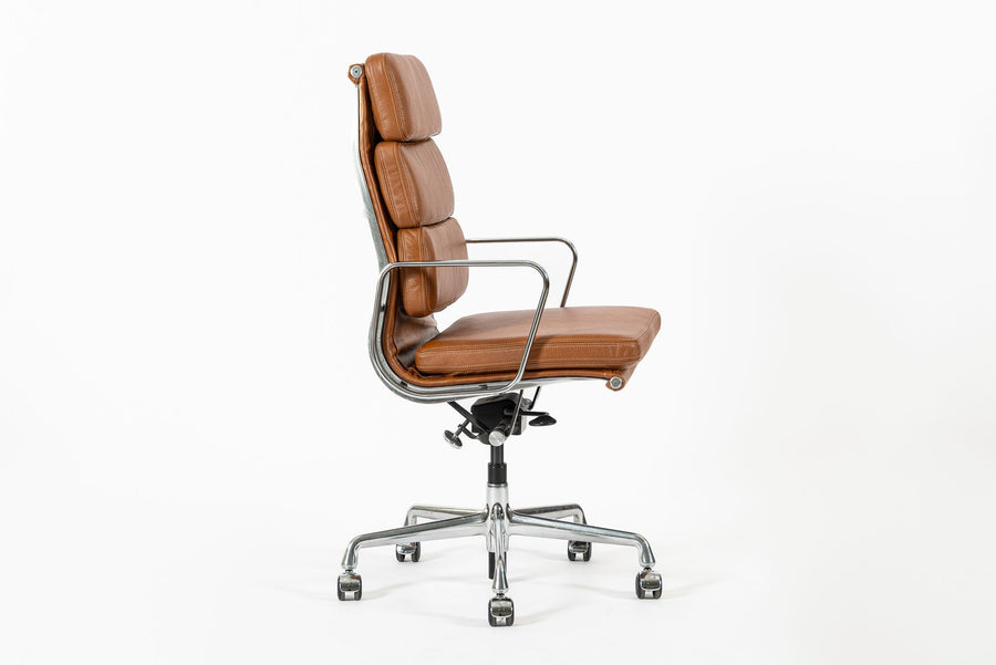 Herman Miller Eames Tall Brown Leather Desk Chair Soft Pad