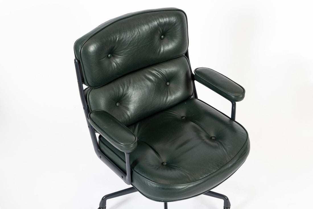 Green Leather Time Life Office Chair by Eames for Herman Miller 1996
