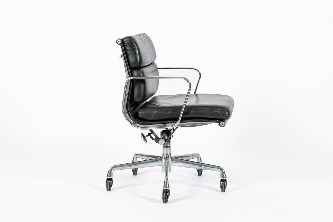 Eames for Herman Miller Black Leather Desk Chair Soft Pad 2000s