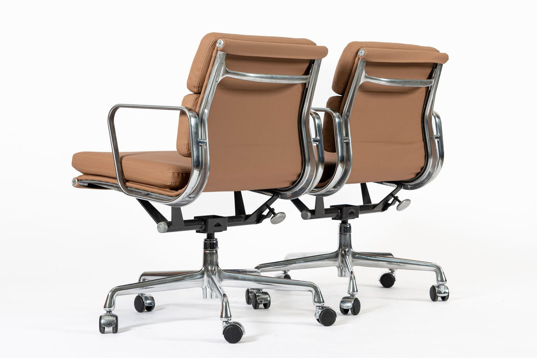 Eames for Herman Miller Aluminum Group Office Chairs in Schumacher VEGAN Leather