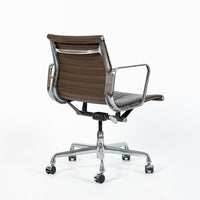 Eames Herman Miller Aluminum Group Thin Pad Brown Leather Office Chair, 2008