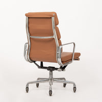 Herman Miller Eames Tall Brown Leather Desk Chair Aluminum Group