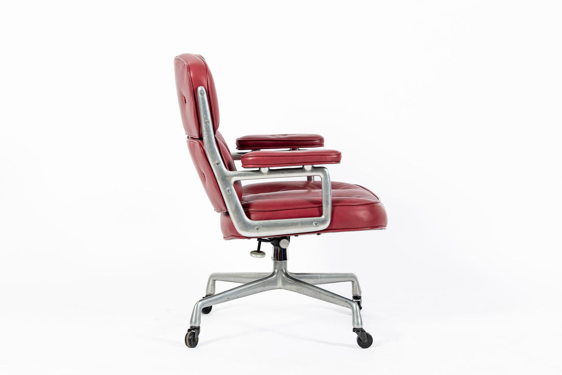 Vintage Eames for Herman Miller Time Life Red Leather Lobby Office Chair 1960s
