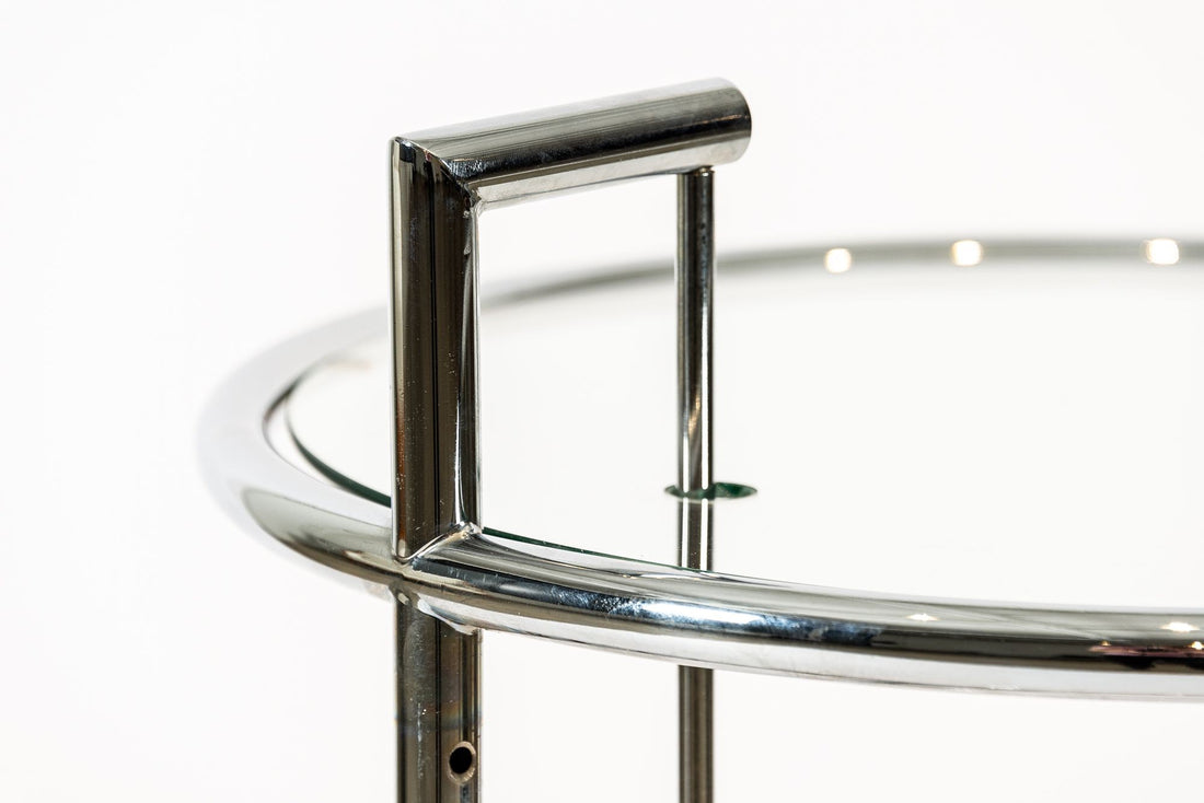 Mid Century Chrome & Glass Side Table by Eileen Gray (attr.)