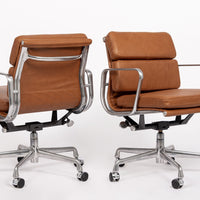 Mid Century Brown Leather Office Chairs by Eames for Herman Miller