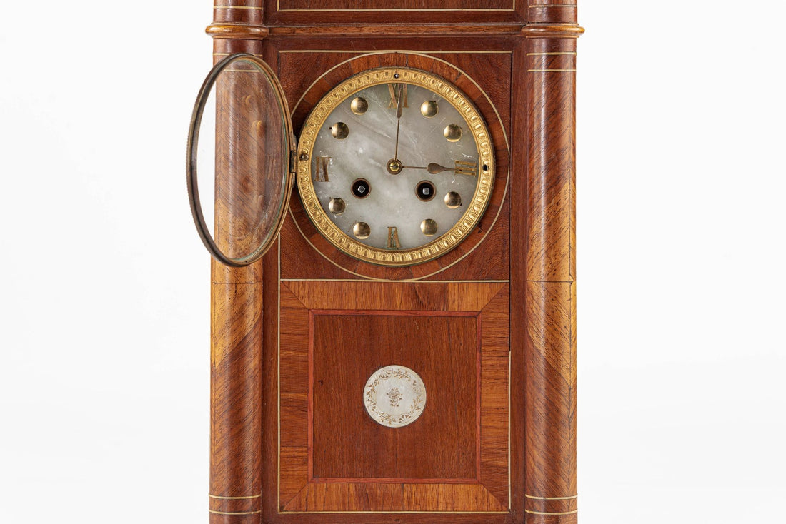 Antique French Wooden Chiming Mantel Clock, circa 1900