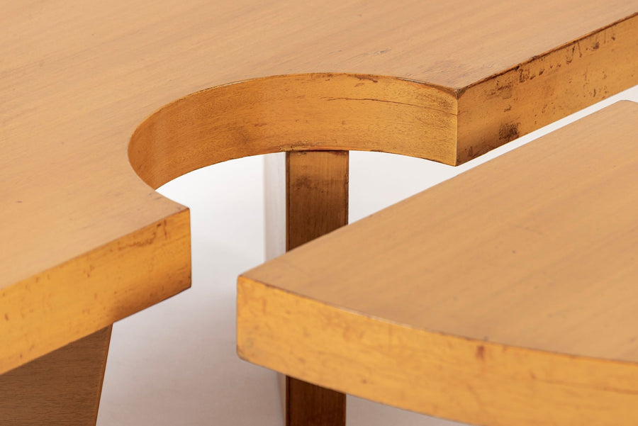 Mid Century Mahogany Wood Nuclear Coffee Table by Harvey Probber