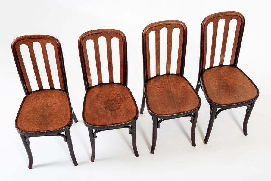 Antique Bentwood Bistro Cafe Chairs by Josef Hoffman for Thonet