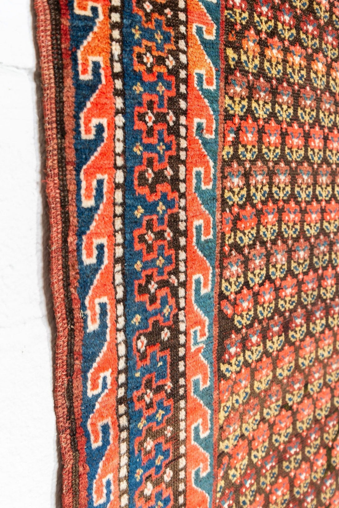 Antique Handmade Kurdish Red and Pink Floor Rug Runner 6x11