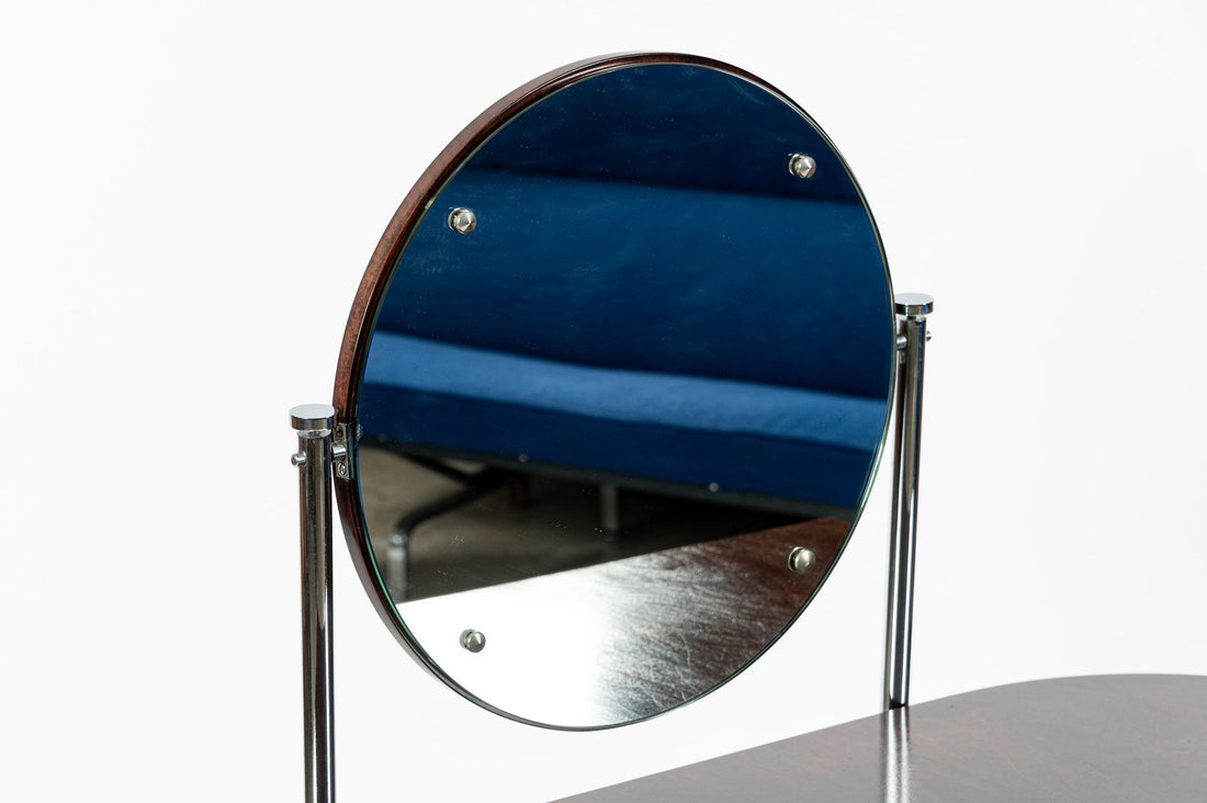 Rare Fritz Hansen Model S214 Tubular Steel Dressing Table Attributed to Mart Stam Denmark 1930s