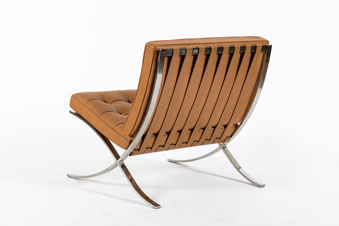 Mid Century Brown Leather Barcelona Chair by Mies van der Rohe for Knoll, 1983