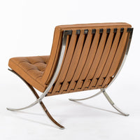 Mid Century Brown Leather Barcelona Chair by Mies van der Rohe for Knoll, 1983